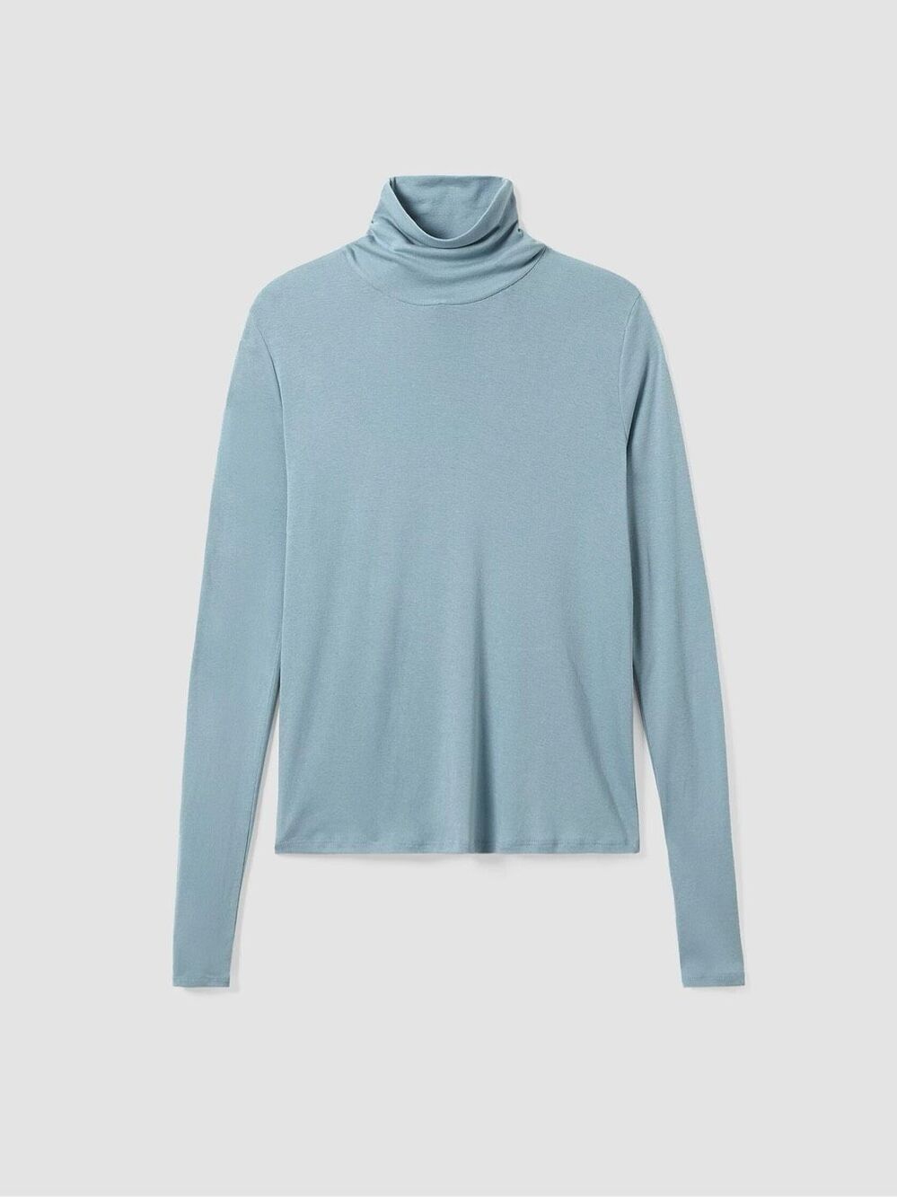 Eileen Fisher Tencel Light Baby Blue Lightweight Turtleneck Blouse Size XS